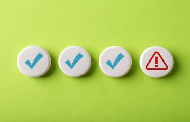 Validation error. Problem warning. An unknown issue was identified during a check. Mistake correction and something wrong. Workplace safety and potential risks. Anomalies to watch out for