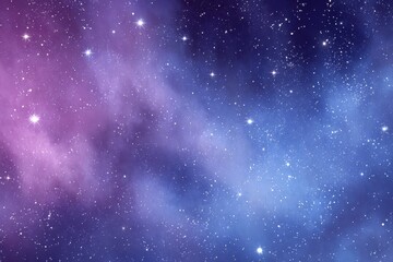 Obraz premium Vibrant contemporary abstract gradient sky background showcasing a blend of purple, pink, and blue hues with scattered stars creating a cosmic atmosphere at twilight