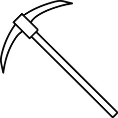 Mining Tool Pickaxe Outline Icon.