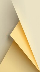 Geometric pattern featuring layered triangular shapes in yellow and beige tones, presenting contemporary abstract composition with dimensional visual depth