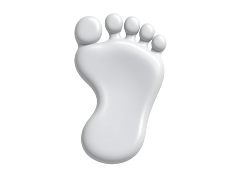White 3D Foot Illustration