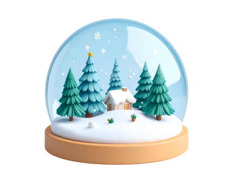 Winter Wonderland 3D Snow Globe Illustration