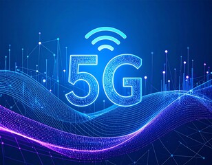 Futuristic 5G network graphic