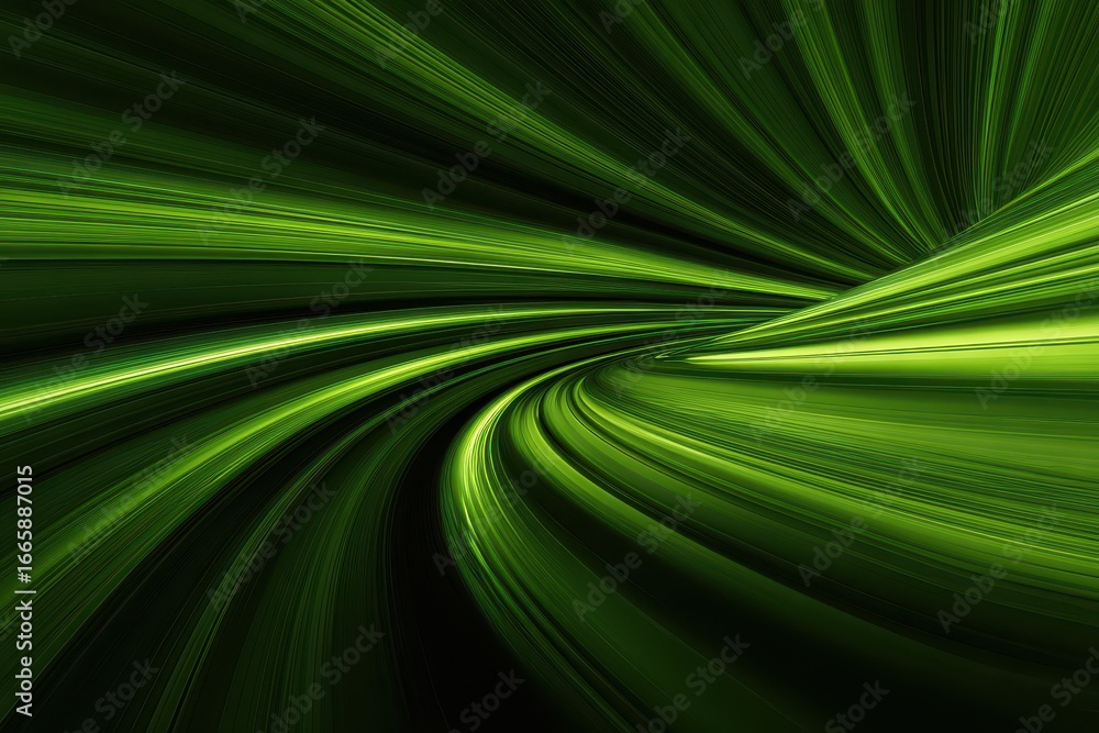 Poster vibrant green abstract design serves as a widescreen background, featuring smooth flowing lines that