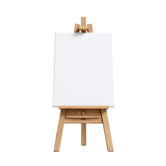 Wooden Easel with Blank Canvas for Artists Mockup Isolated