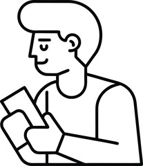 Outline Illustration of Mobile Worker.