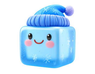Cute Ice Cube 3D Render
