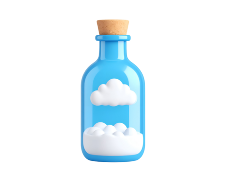 3D Clouds in a Bottle Illustration - Powered by Adobe