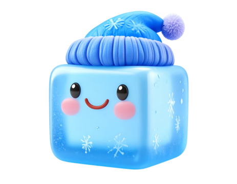 Cute Ice Cube 3D Render