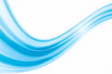 Blue Flowing Curve on White Background