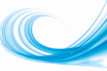 Blue Flowing Curve on White Background
