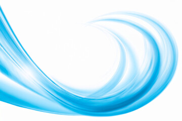 Blue Flowing Curve on White Background