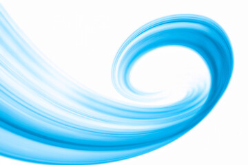 Blue Flowing Curve on White Background