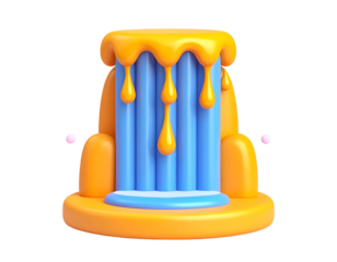 3D Render Orange Blue Drip Waterfall
