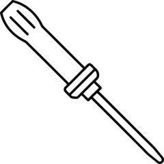 Professional Screwdriver Outline Icon Design.