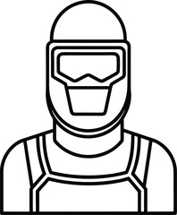 Professional Welder Outline With Helmet.