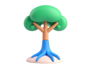 Cartoon 3D Tree Illustration