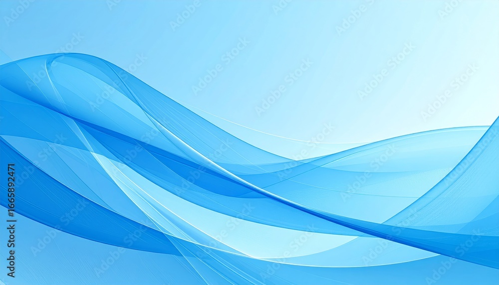 Aufkleber abstract blue wave design with soft flowing lines and light creates a futuristic and colorful backdr