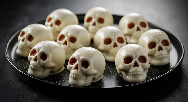 Spooky halloween treats delicious white chocolate skull candies for a festive celebration