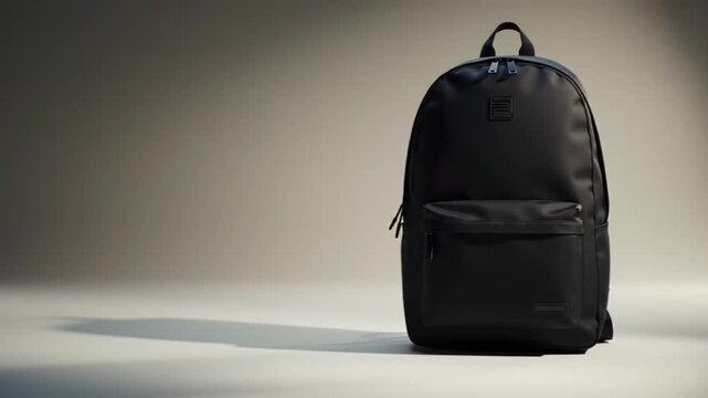 black backpack modern design studio shot