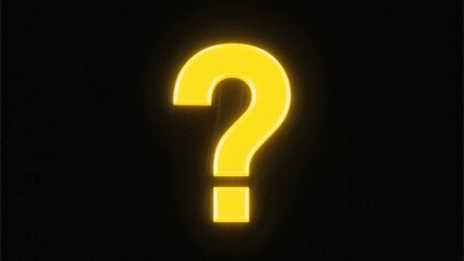Glowing Yellow Question Mark on Dark Background