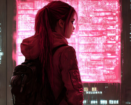 Cyberpunk Girl Illustration