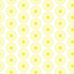 Yellow Sunburst Flowers Pattern