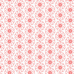 Swirling Red Flower Outline Pattern