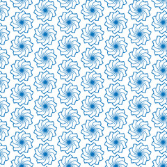 Blue Floral Sunburst Pattern