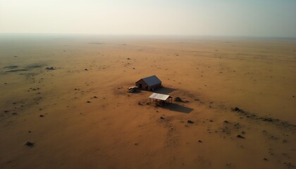 Lone Sign of Humanity Amidst an Empty Wilderness