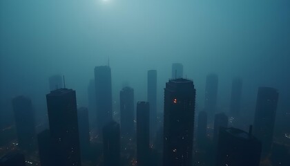 Fototapeta premium Urban Dystopia - Plastic Smog Twilight