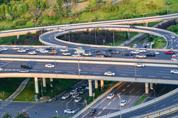Chengdu chengyu flyover traffic on the highway
