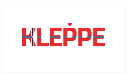 I love Kleppe, Typographic design of I love Kleppe on a white background, Flag typography of Kleppe with heart, Vector design of I love Norway