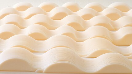 Fototapeta premium A series of white, wavy, and curved shapes arranged in a repeating pattern.