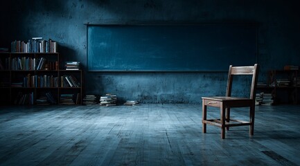 chair in the dark room