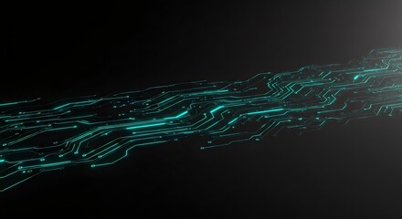 a digital network with glowing lines and interconnected points, representing data flow and technology