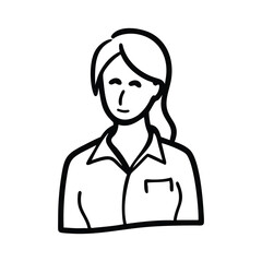 Line Art Illustration of a Woman vector