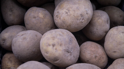 A photograph of potatoes sold in market. Taken from Las Pinas, NCR, Philippines. 