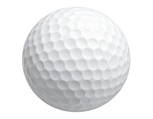 Top-Down Perspective of White Golf Ball with Crisp Dimple Texture, Transparent Background