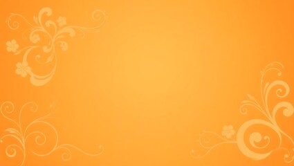 Faded orange gradient with abstract floral swirl patterns and blank center area for clean minimal template designv