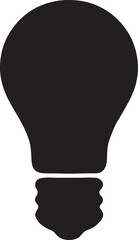Light bulb classic shape silhouette, vector design ideal for ideas, innovation, electricity, and creative concepts.