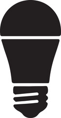 LED light bulb silhouette, vector illustration perfect for modern energy, electricity, innovation, and eco-friendly themes.