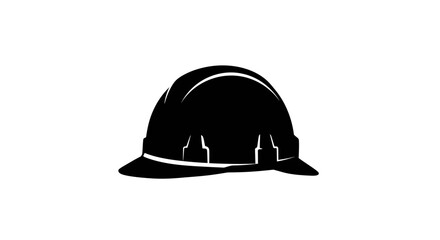 Construction Worker Hard Hat Safety Helmet Black Silhouette