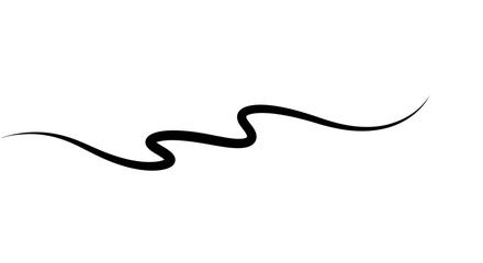 Simple Wavy Line Illustration in Black and White Silhouette