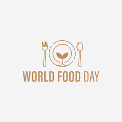 Flat Design World Food Day focuses on simplicity, elegance, and ease of recognition.