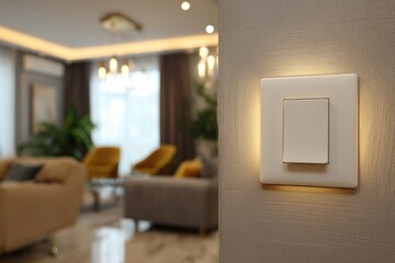 Modern light switch in a living room