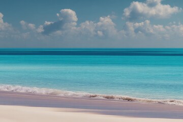 Fototapeta premium Tranquil turquoise ocean meets soft white sand