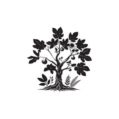 Natural Fig Tree Vector Design.