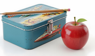 Vintage Lunchbox and Apple