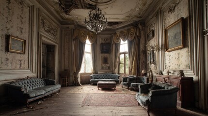 Abandoned opulent room